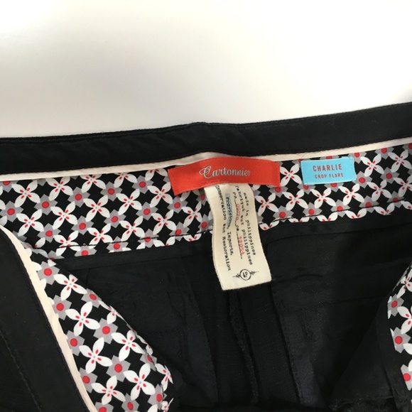 Anthropologie Crop Flare trousers Black 4 petite - Picture 3 of 5